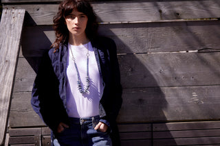 Faded Denim Opal And Kyanite Rugged Chain Necklace