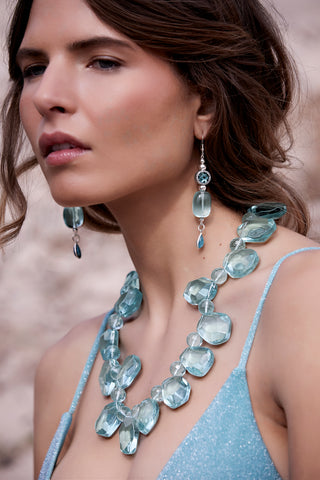 Dreamy Aqua Quartz Briolette Choker