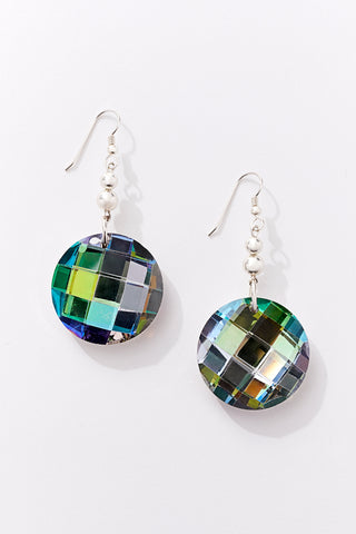 Metallic Mediterranean Sea Reflection Drop Earrings
