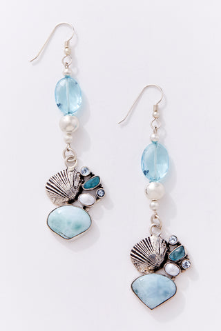 Light Blue Quartz And Sterling Silver Seaside Oasis Earrings