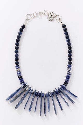 Denim Spike Choker Necklace