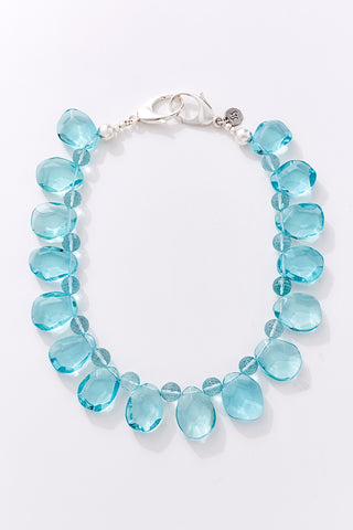 Dreamy Aqua Quartz Briolette Choker