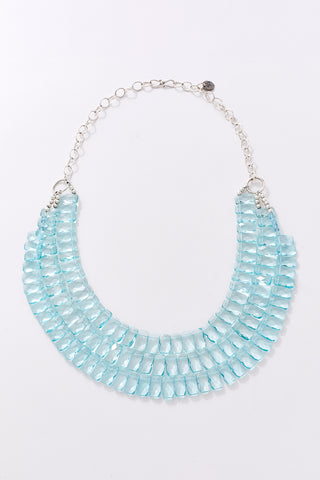 Exotic Aqua Layered Multi-Strand Necklace