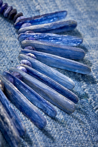 Denim Spike Choker Necklace