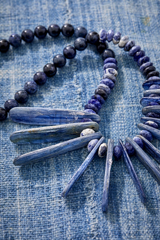 Denim Spike Choker Necklace