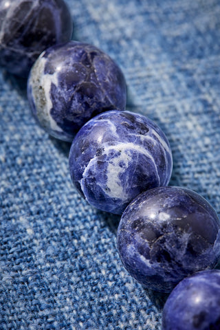 Chunky Blue Gemstone and Sterling Silver Necklace