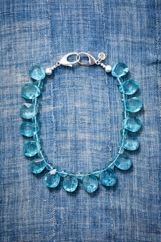 Dreamy Aqua Quartz Briolette Choker