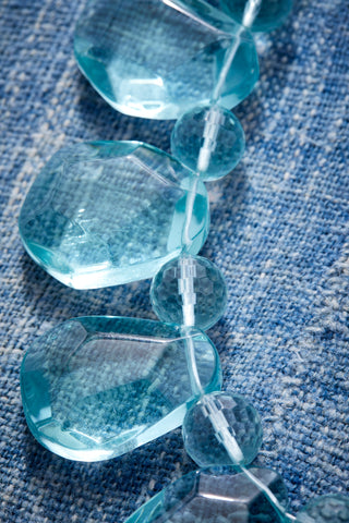 Dreamy Aqua Quartz Briolette Choker