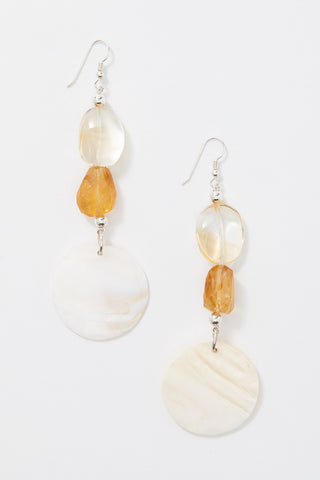 DOUBLE CITRINE SUN GODDESS EARRINGS