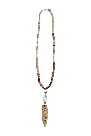 CAMPFIRE WHITE BEACH PARTY NECKLACE WITH COOL PENDANT