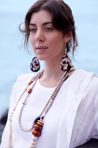 QUEEN OF PARADISE STERLING SILVER AND SHELL EARRINGS