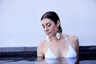 CREAMY ONYX GIGANTIC SHELL EARRINGS