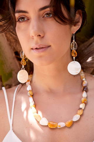 DOUBLE CITRINE SUN GODDESS EARRINGS