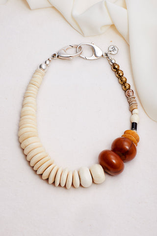 CREAM AND AMBER GODDESS CHOKER NECKLACE