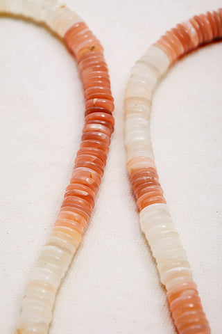 PINK AND FIRE OPAL SHELL NECKLACE