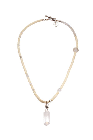 RAY OF LIGHT NECKLACE WITH CRYSTAL QUARTZ PENDANT