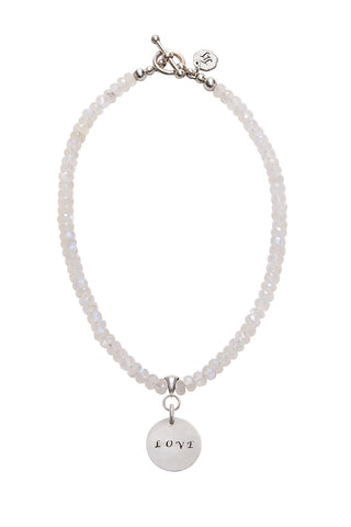 RAINBOW MOONSTONE LOVE NECKLACE
