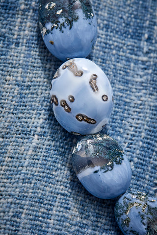 Deep Mystic Blue Topaz And Denim Blue Opal Necklace