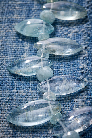 Aquamarine Leaf Choker Necklace