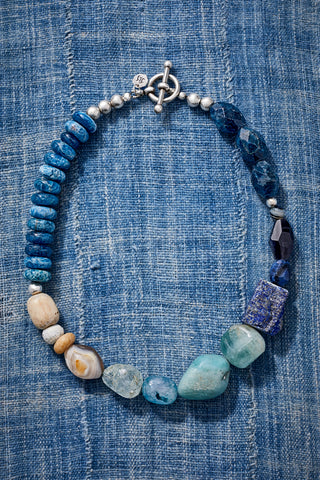 Denim Patchwork Choker Necklace