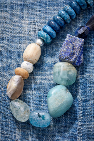 Denim Patchwork Choker Necklace