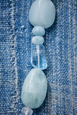 Long Aquamarine Glow Necklace