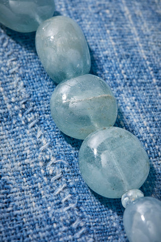 Long Aquamarine Glow Necklace