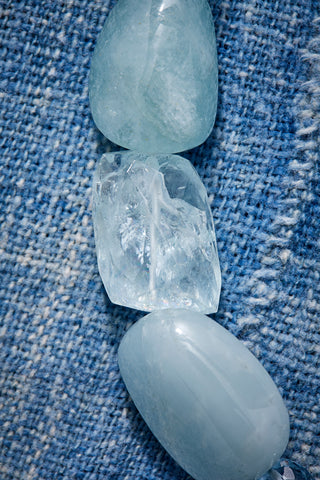Long Aquamarine Glow Necklace