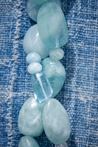 Long Aquamarine Glow Necklace