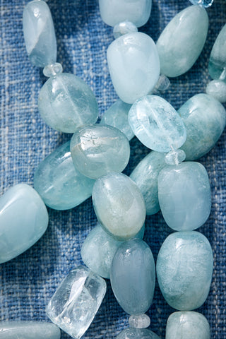 Long Aquamarine Glow Necklace