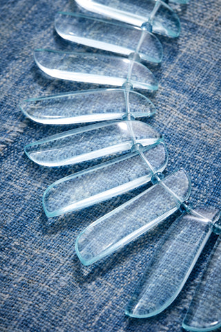 Translucent Aqua Quartz Fan Choker Necklace