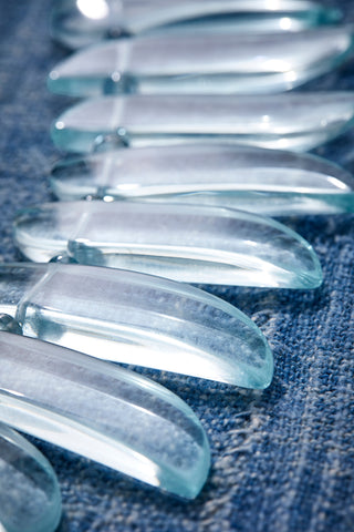 Translucent Aqua Quartz Fan Choker Necklace