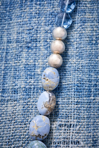 Luminous Blue Topaz and Denim Opal Necklace