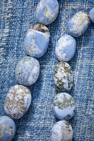 Luminous Blue Topaz and Denim Opal Necklace
