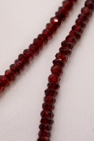 SWEET RED GARNET HEART NECKLACE
