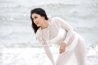 CRYSTAL QUARTZ AND SHELL MULTI-STRAND NECKLACE