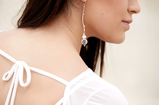 GLOWING MOONSTONE FLOWER EARRINGS