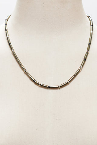 MODERN SILVER TUXEDO NECKLACE