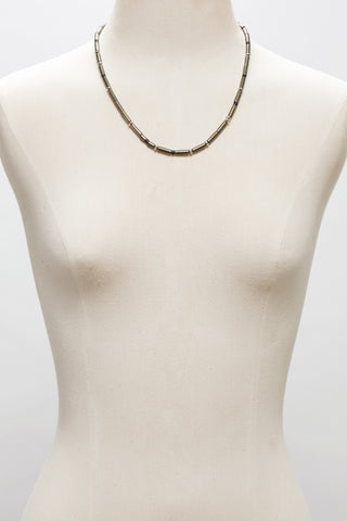 MODERN SILVER TUXEDO NECKLACE
