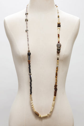 LONG GREY-BLACK MYSTICAL DRAGONFLY NECKLACE