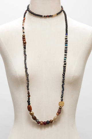 LONG BLACK CAMPFIRE PARTY NECKLACE