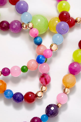 LONG BRIGHT GUM BALL NECKLACE