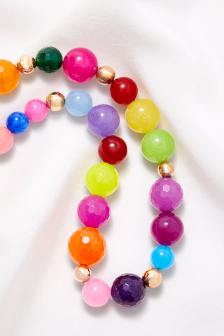 LONG BRIGHT GUM BALL NECKLACE
