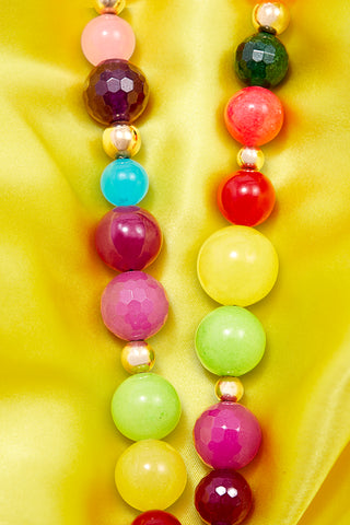 LONG BRIGHT GUM BALL NECKLACE
