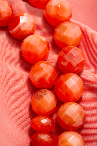 BRIGHT PEACH ECLECTIC COLORFUL WORLD NECKLACE