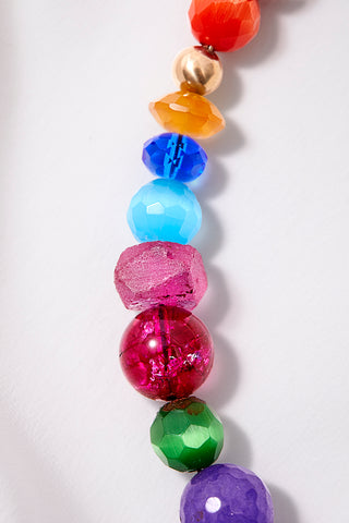 BRIGHT PEACH ECLECTIC COLORFUL WORLD NECKLACE