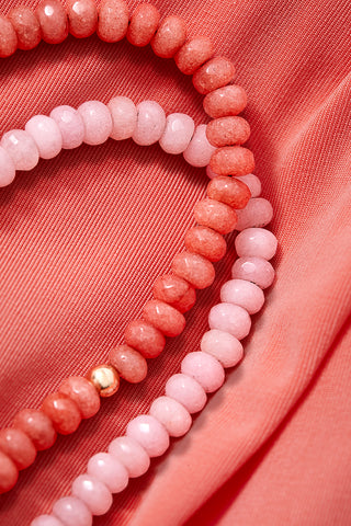 PINK PEACH ECLECTIC COLORFUL WORLD NECKLACE