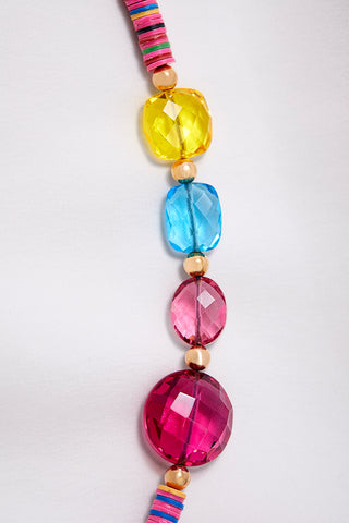 PINK STRIPE CANDY NECKLACE