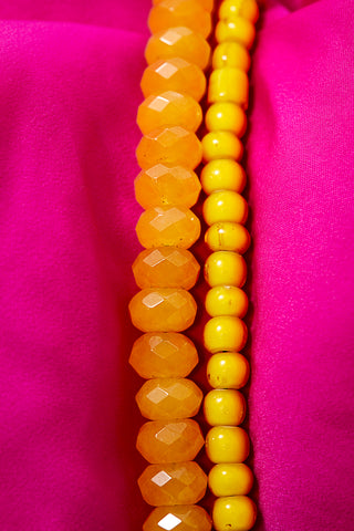 BRIGHT YELLOW ECLECTIC COLORFUL WORLD NECKLACE