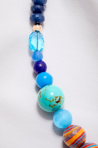 BRIGHT YELLOW ECLECTIC COLORFUL WORLD NECKLACE